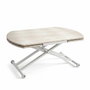 Hanah Home Mesa de Comedor Yan Yari Oval Extensible - Travertino y Blanco